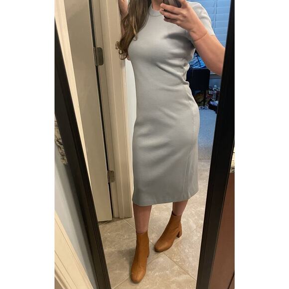 Ralph Lauren Purple Label Knit Midi Dress Crewneck Bodycon Slim S Short Sleeve - Picture 4 of 16